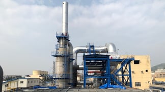 The regenerative catalytic oxidizer at Sinopec Qilu's styrene-butadiene rubber plant uses Topsoe's CATOX catalyst.IMG_2443-5