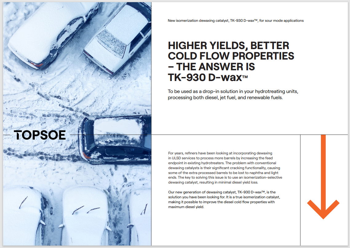 Higher yields, better cold flow properties - The answer is TK-930 D-Wax™
