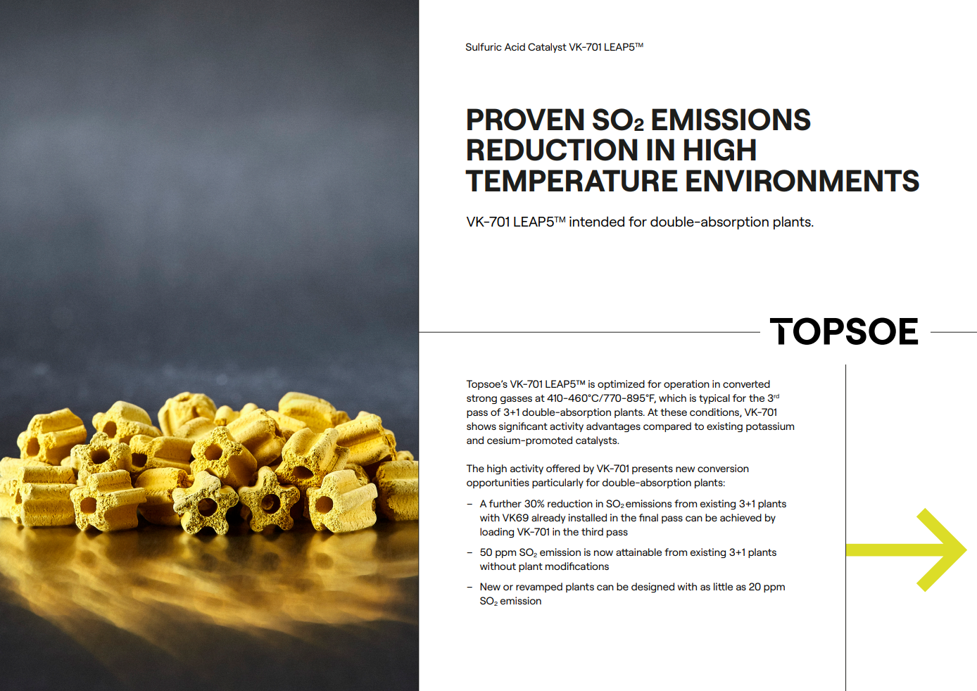 Proven SO2 emissions reduction in high temperature environments