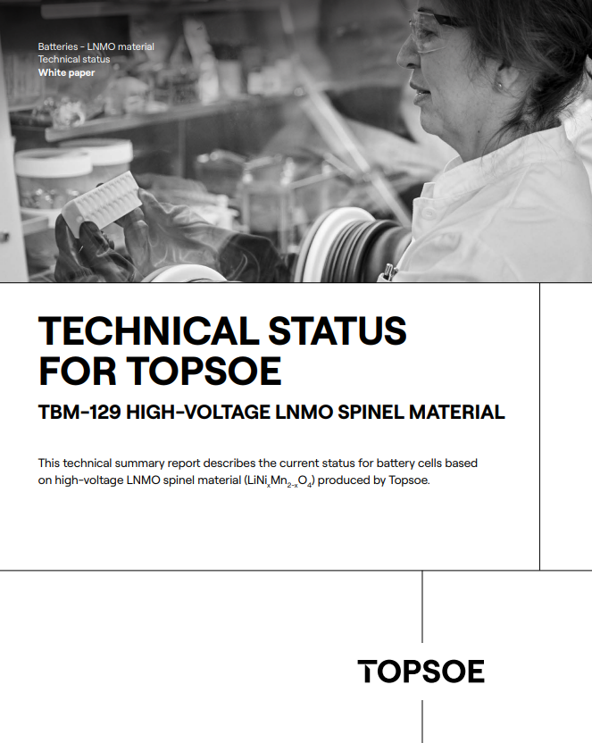 Technical status for LNMO material Technical status for LNMO material