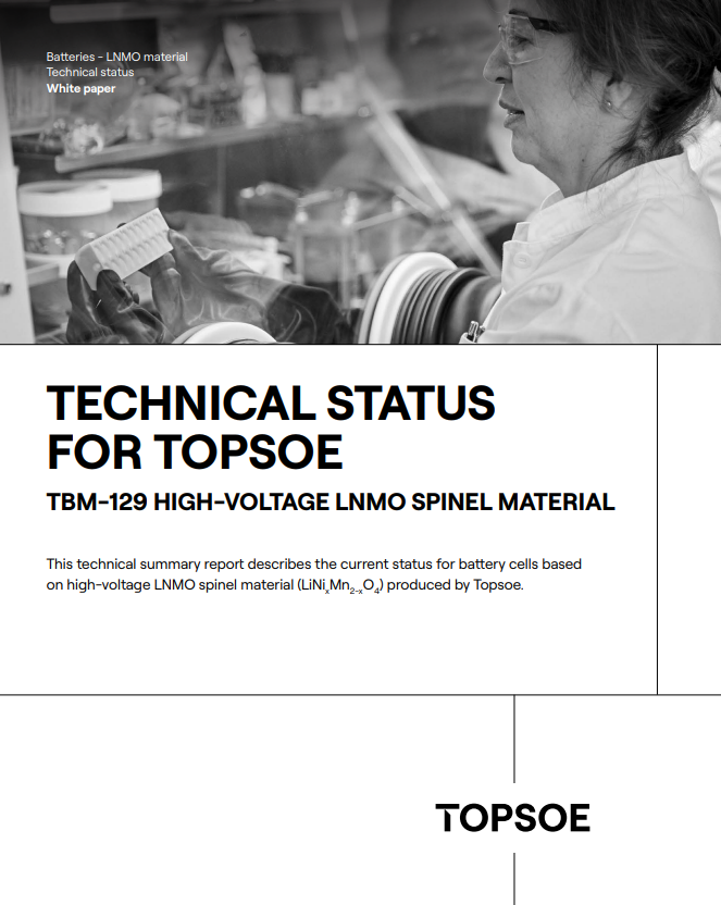 Technical status for LNMO material 