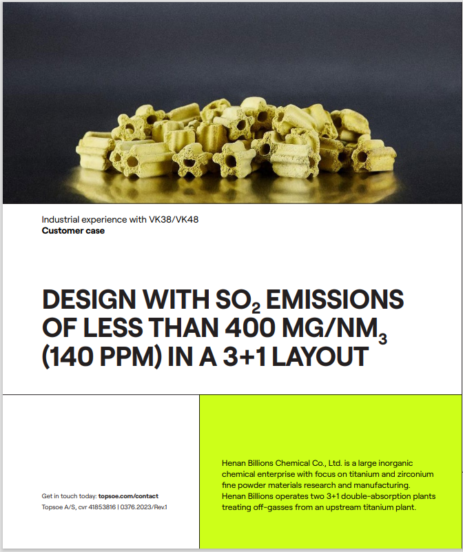Design with so2 emissions of less than 400 mg/nm3 (140 ppm) in a 3+1 layout