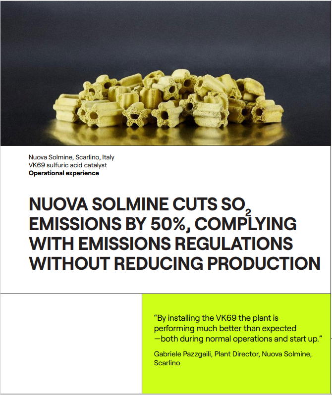 Nuova Solmine cuts SO2 emissions by 50%, complying with emissions regulations without reducing production