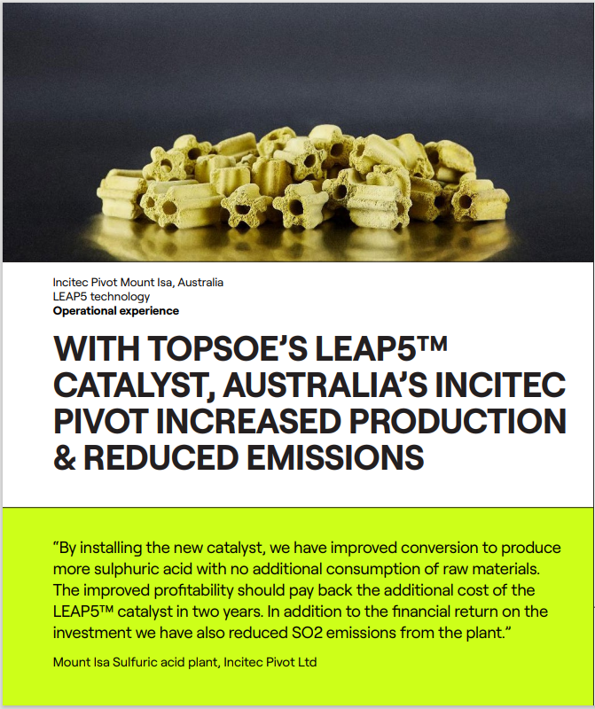 With Topsoe's Leap5™ catalyst, Australia's Incitec Pivot increased production & reduced emissions