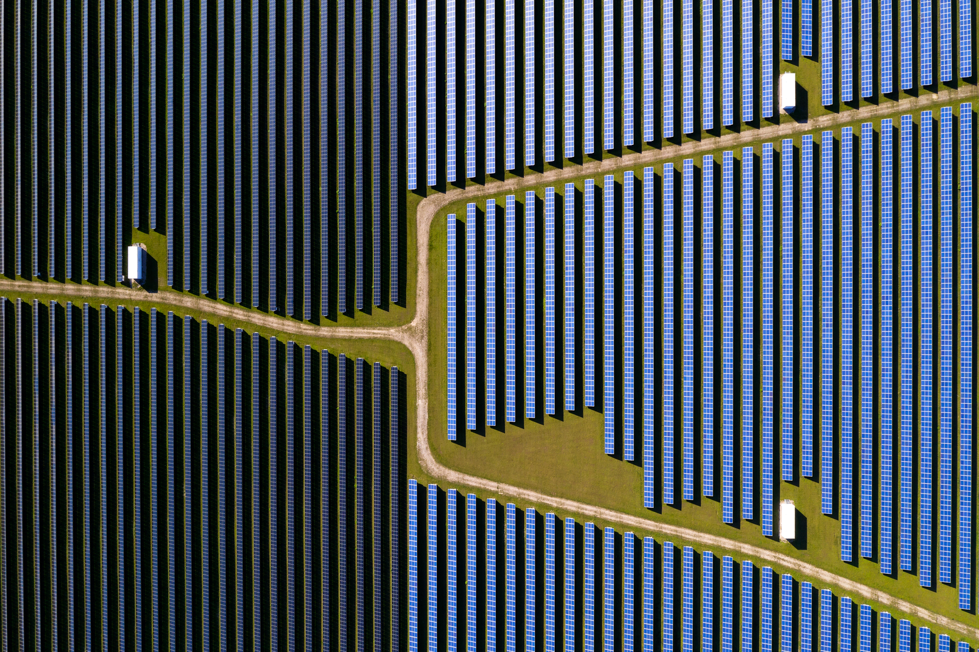 Aerial view of solar plant