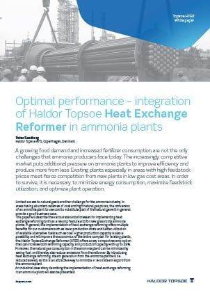 Integration of our Heat Exchange Reformer in ammonia plants