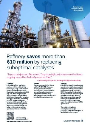 Refinery saves more than $10 million by replacing suboptimal catalysts
