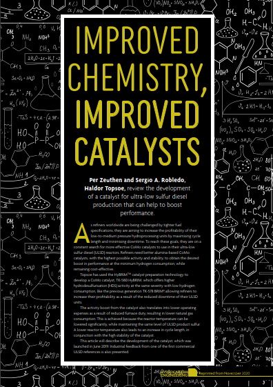 Improved chemistry, improved catalysts - article in HCE Nov 2020