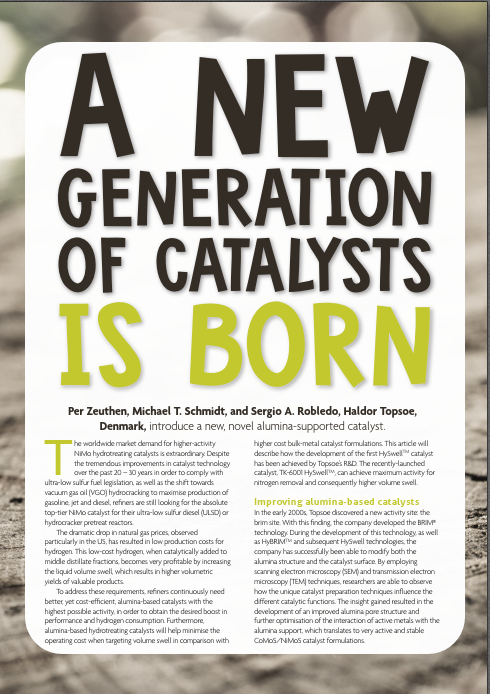 A new generation of catalysts is born - article in HCE March 2021