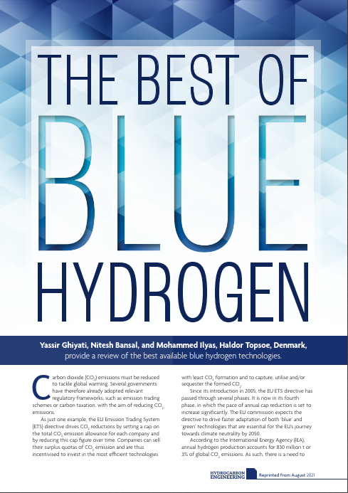 The best of blue hydrogen technologies - article in HCE Aug 2021 The best of blue hydrogen technologies - article in HCE Aug 2021