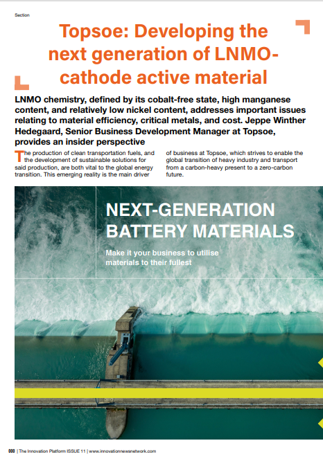 Innovation News Network article_ Developing the next generation of LNMOcathode active material