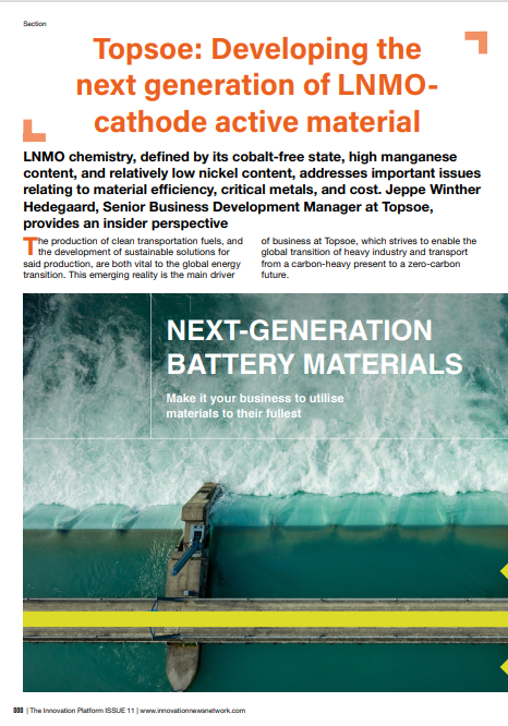 Innovation News Network article_ Developing the next generation of LNMOcathode active material Innovation News Network article_ Developing the next generation of LNMOcathode active material