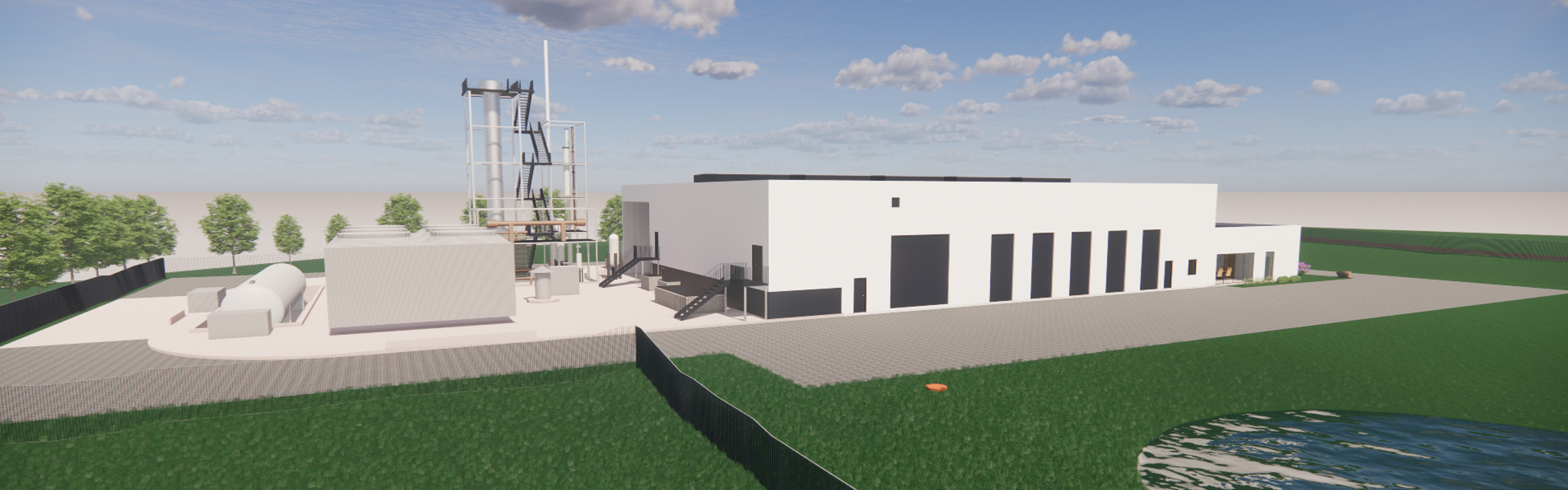 Partnership breaks ground on green ammonia plant. Visualization of plant