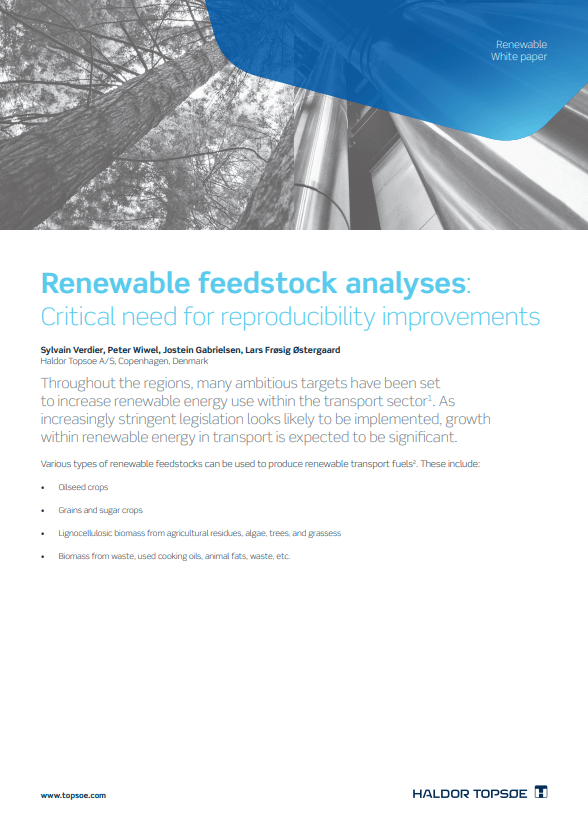 Renewable feedstock analyses: Critical need for reproducibility improvements Renewable feedstock analyses: Critical need for reproducibility improvements