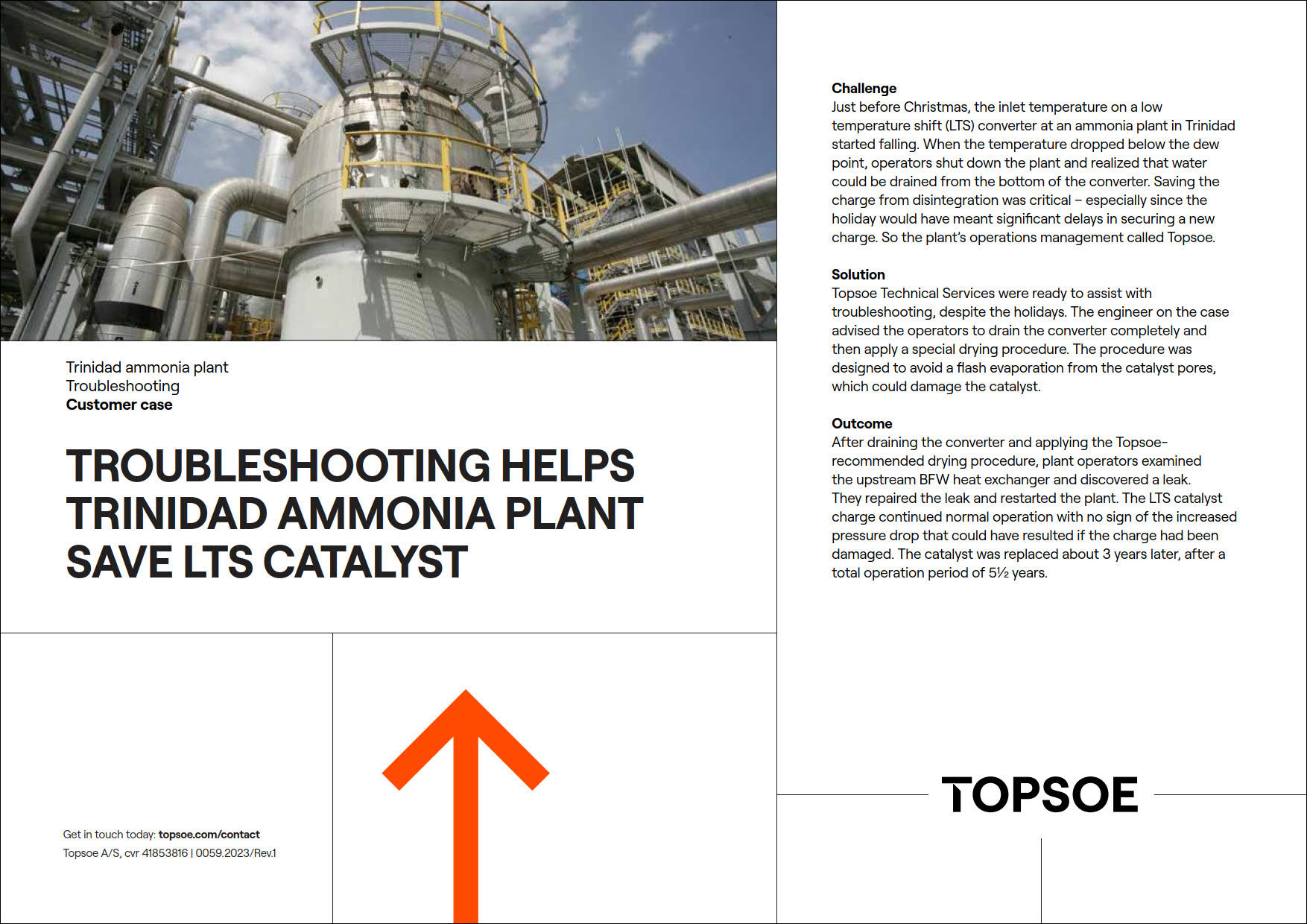 Troubleshooting helps Trinidad ammonia plant save LTS catalyst