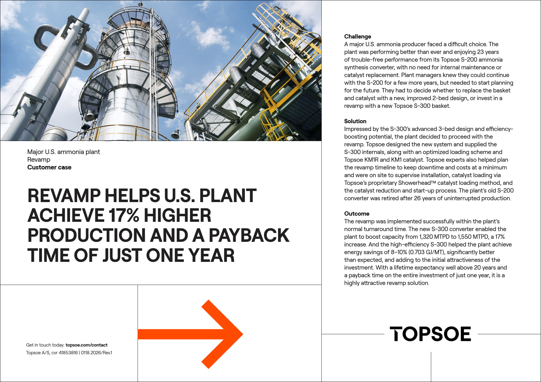 Revamp helps U.S. plant achieve 17% higher production and a payback time of just one year featured Image