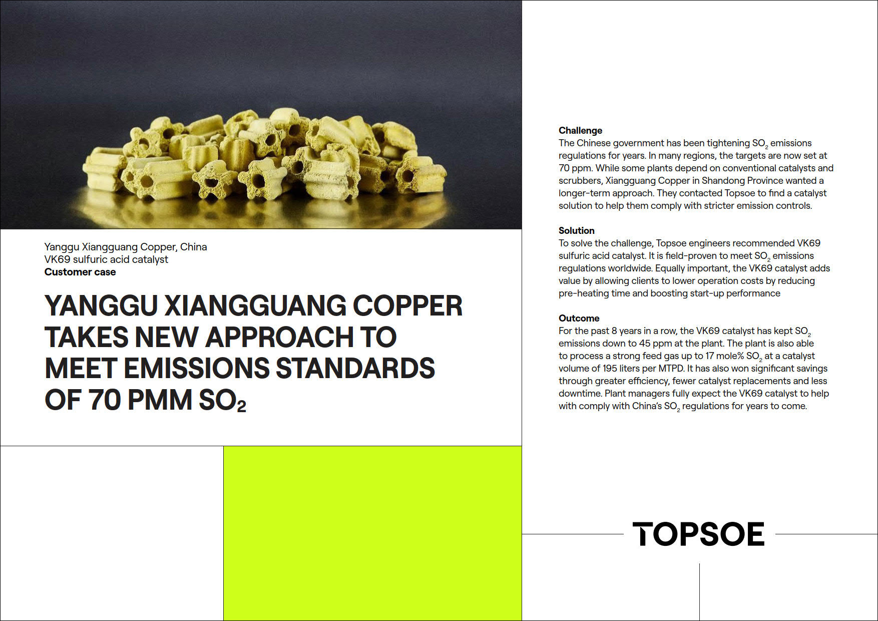 Yanggu Xiangguang copper takes new approach to meet emissions standards of 70 PMM SO2