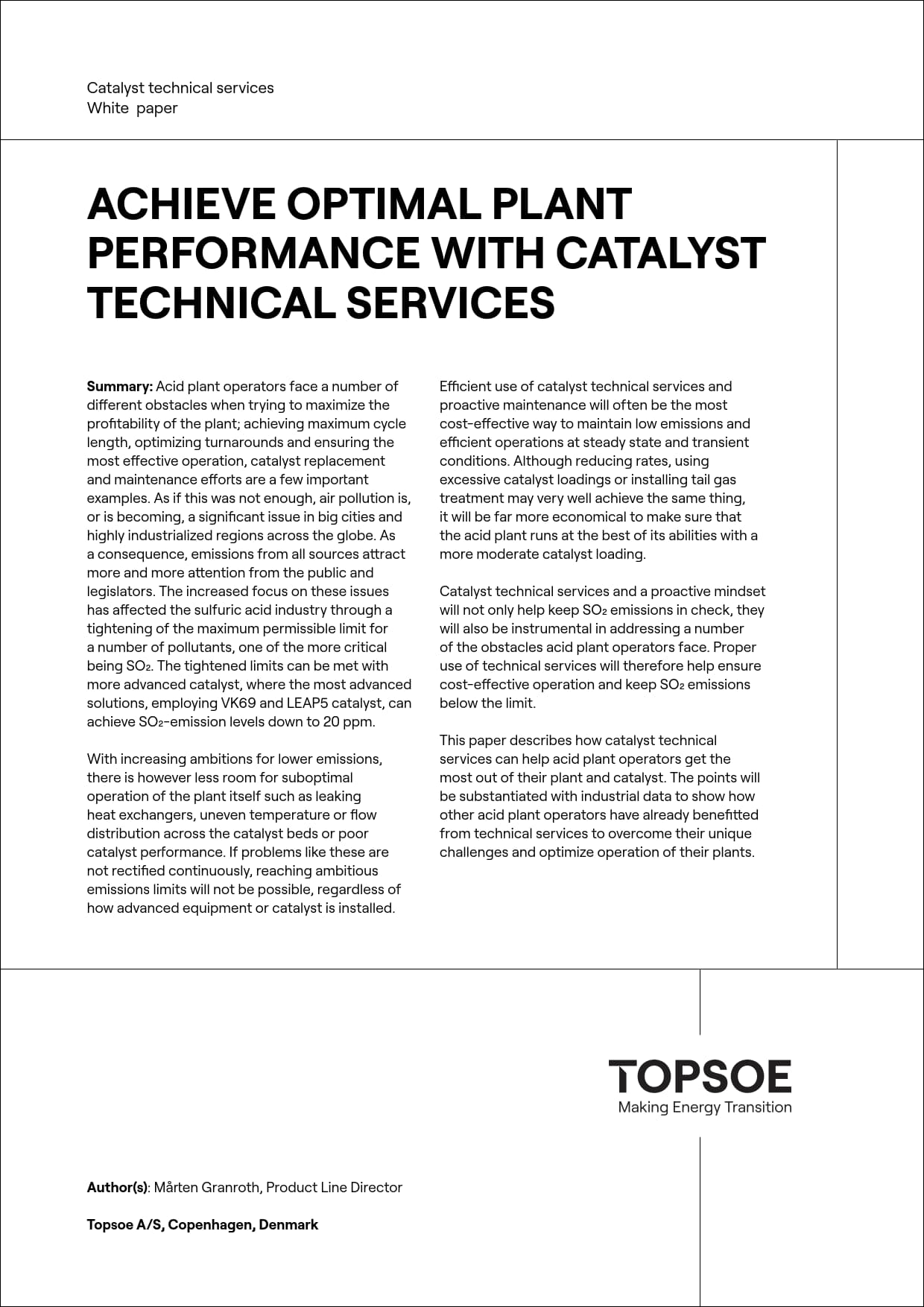 Achieve optimal plant performance with catalyst technical services featured Image