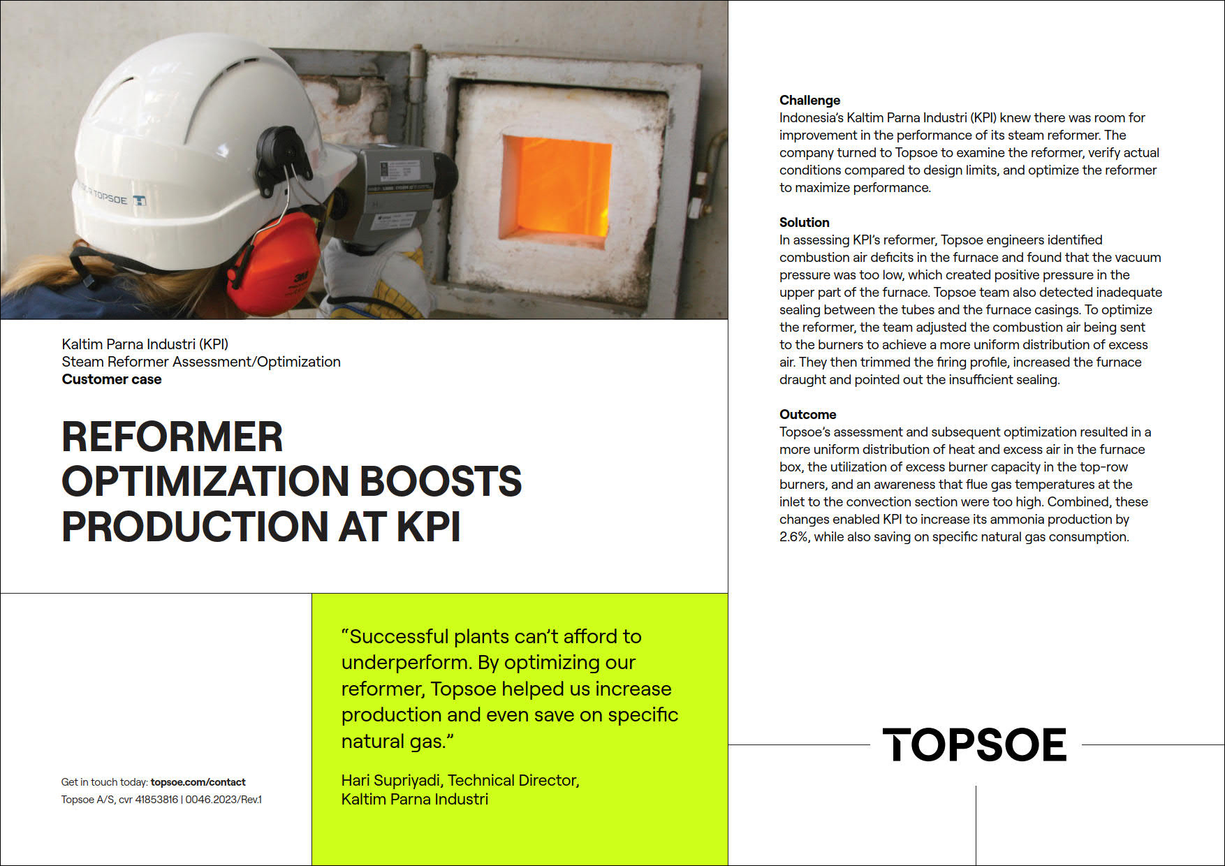 Reformer optimization boots production at KPI